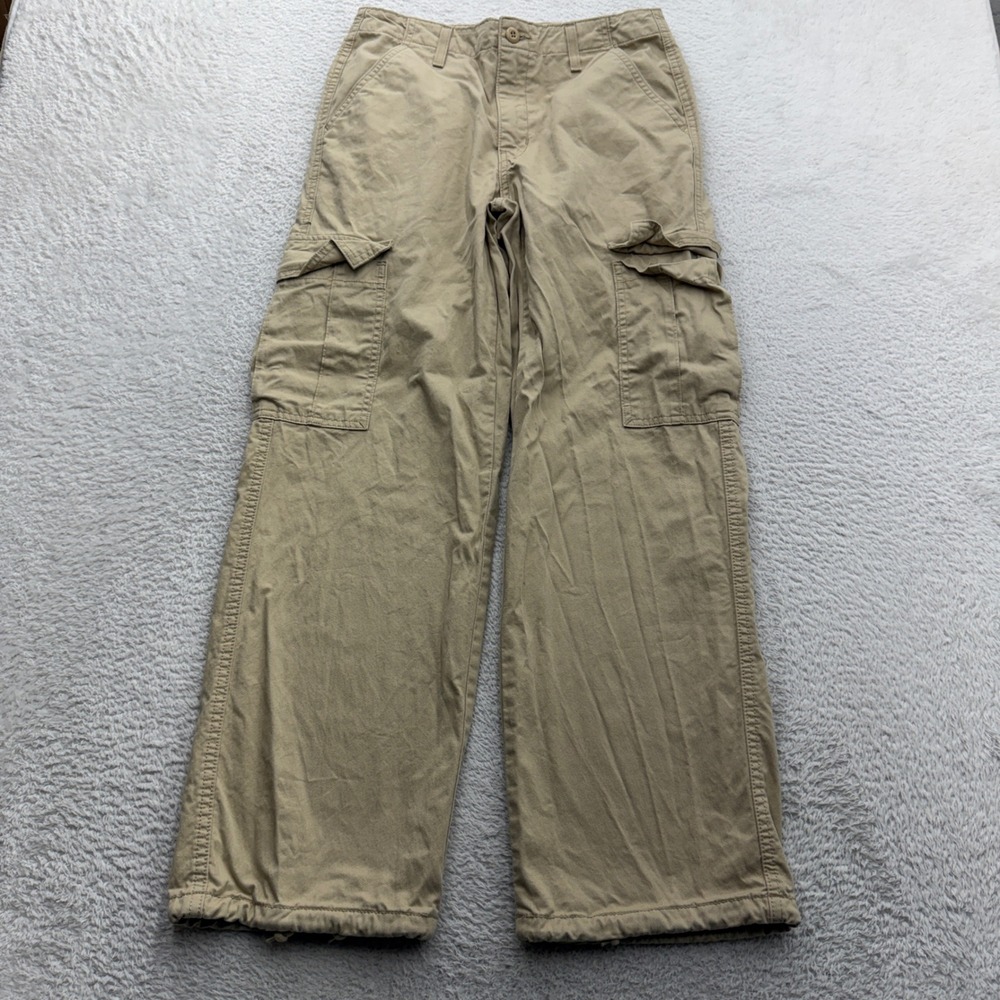 Levis 94 Baggy Cargo Pants Tan Khaki Wide Leg Cotton W27 L30 A4707-0016